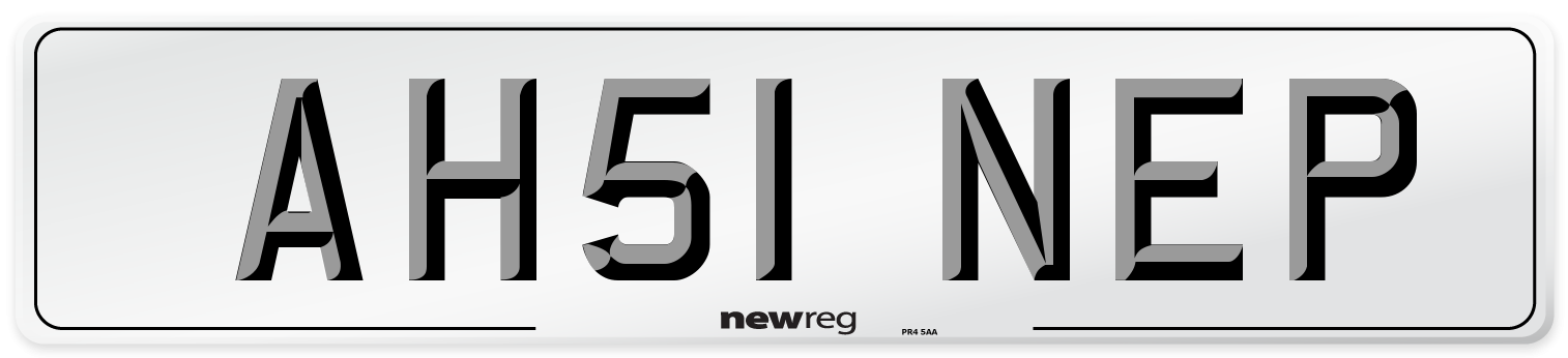 AH51 NEP Number Plate from New Reg